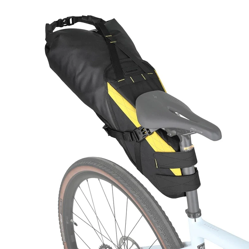 Sacoche de selle de vélo stable et résistante aux secousses pour cyclotourisme et bikepacking 14L "Rhinowalk - Wilderness"