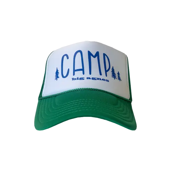 Camp Trucker Hat - White/Kelly Green