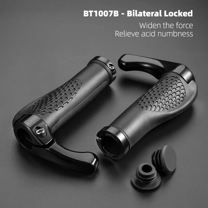 Poignées de vélo VTT antichocs & ergonomiques 300g "ROCKBROS – BT100 series"