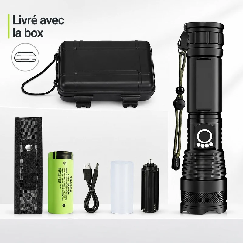 Lampe torche LED haute puissance randonnée