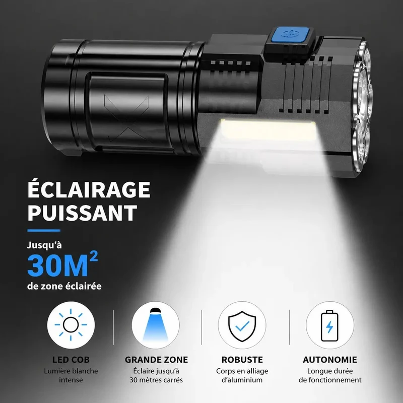 Lampe torche LED compacte camping randonnée