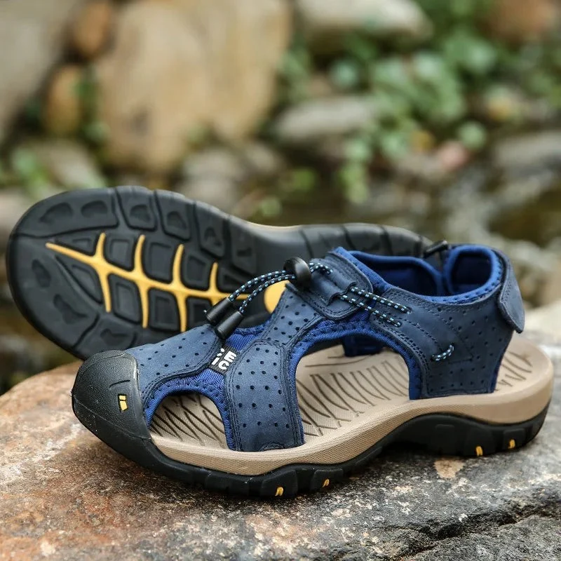 Sandales marche homme cuir été