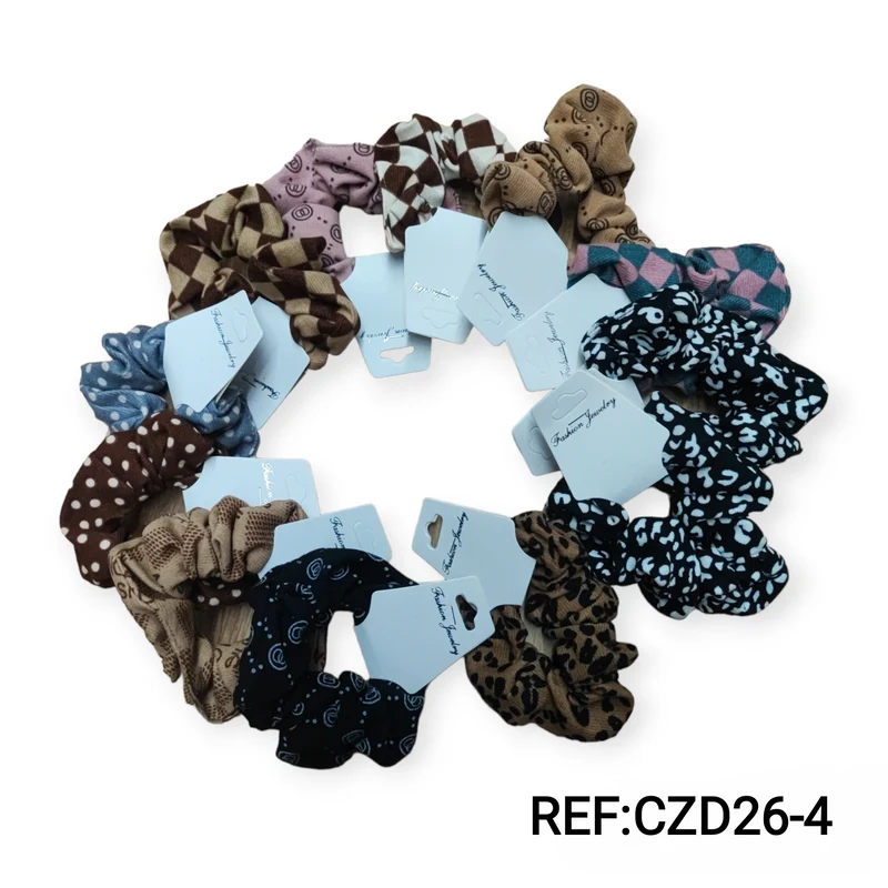 Chouchou élastique motif mélanger (x12)