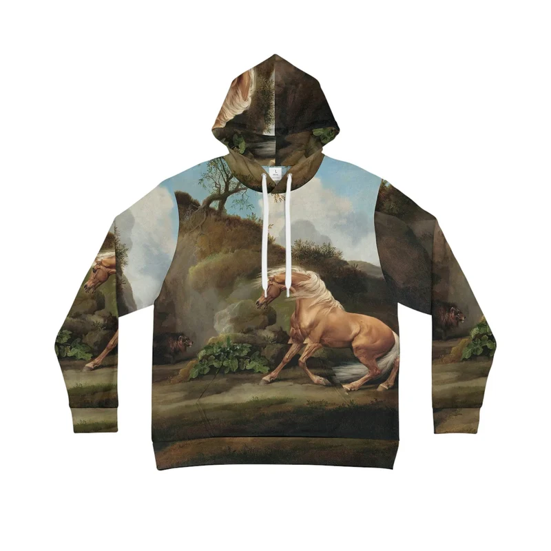 Horse Frightened by a Lion George Stubbs Art Hoodie