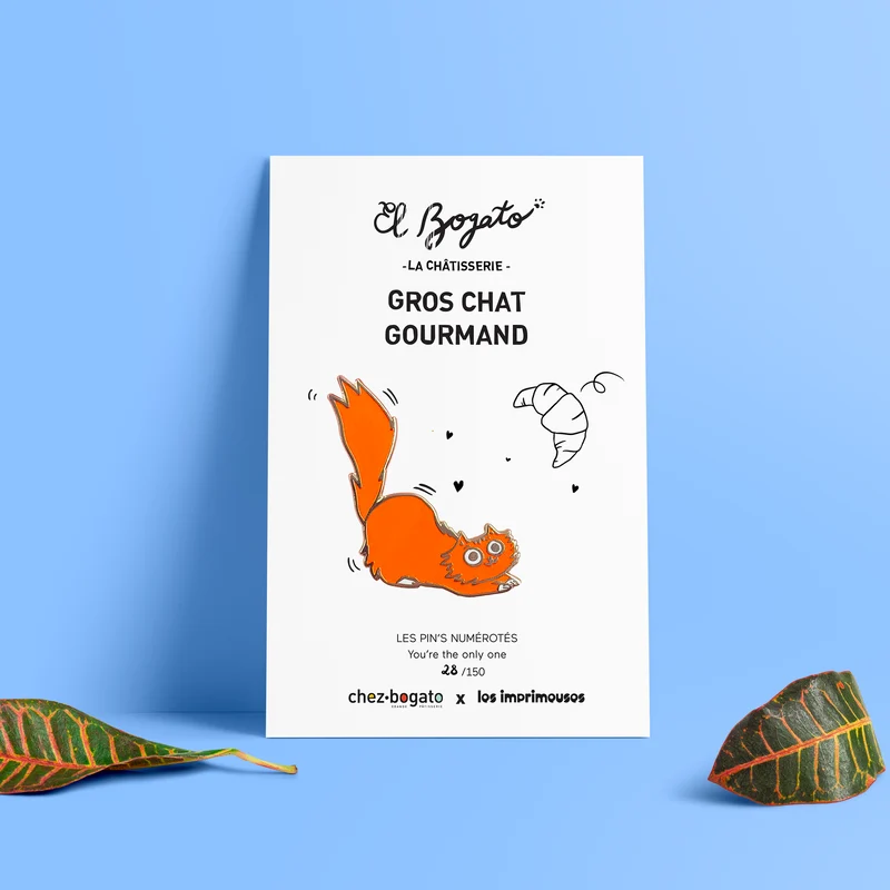 Pin's Bogato x Les Imprimeuses - Gros chat gourmand