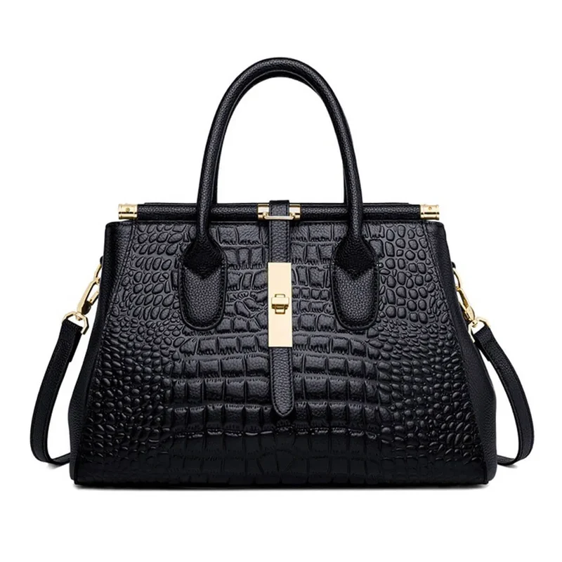 Luxury Black Leather Business Women Designer Handbag