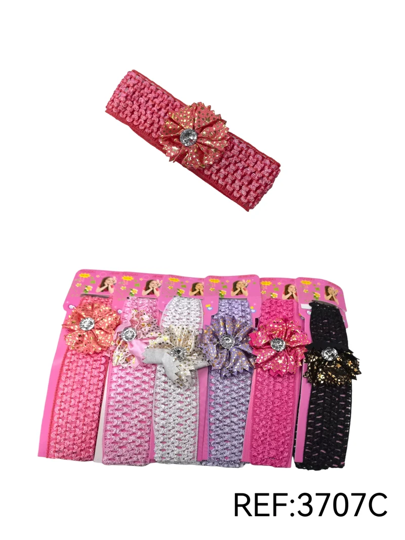 Bandeau enfant motif fleur de paillettes (x12)#C