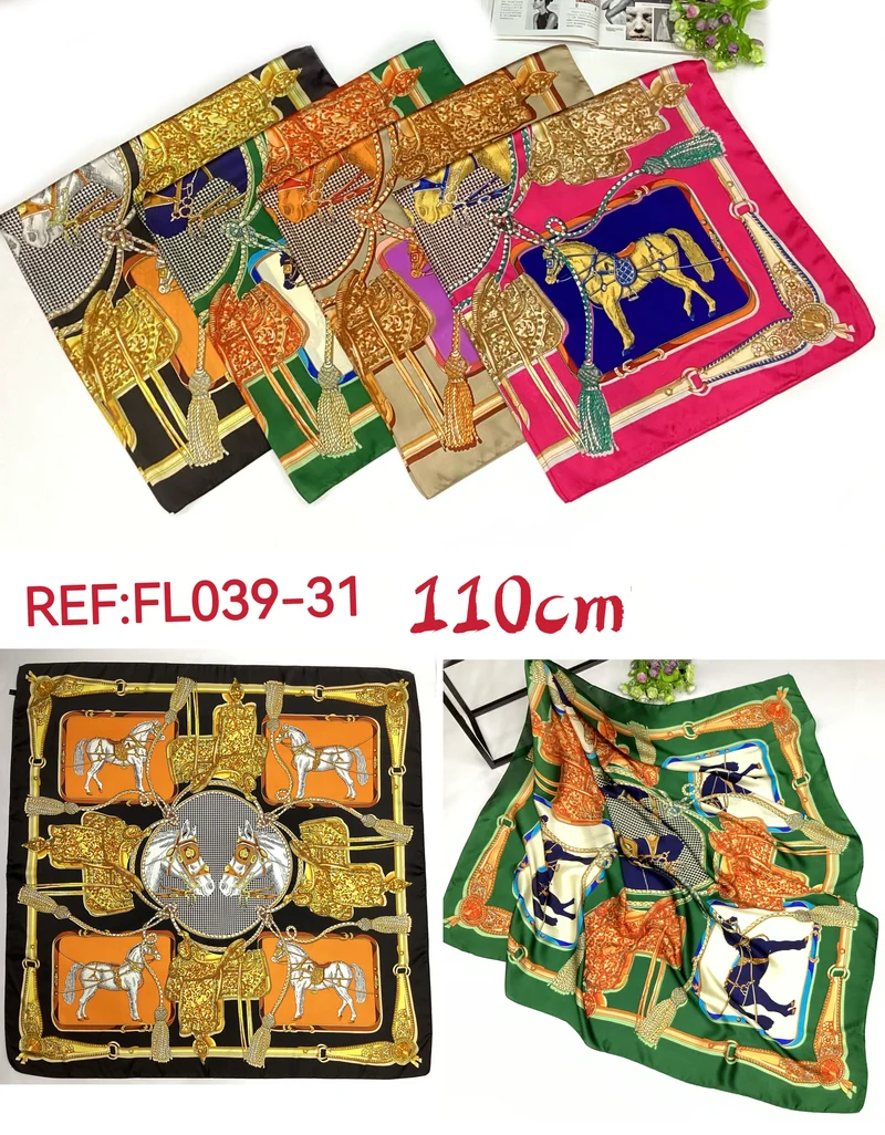 Foulard Carré touche soie 110cm (x6)#31
