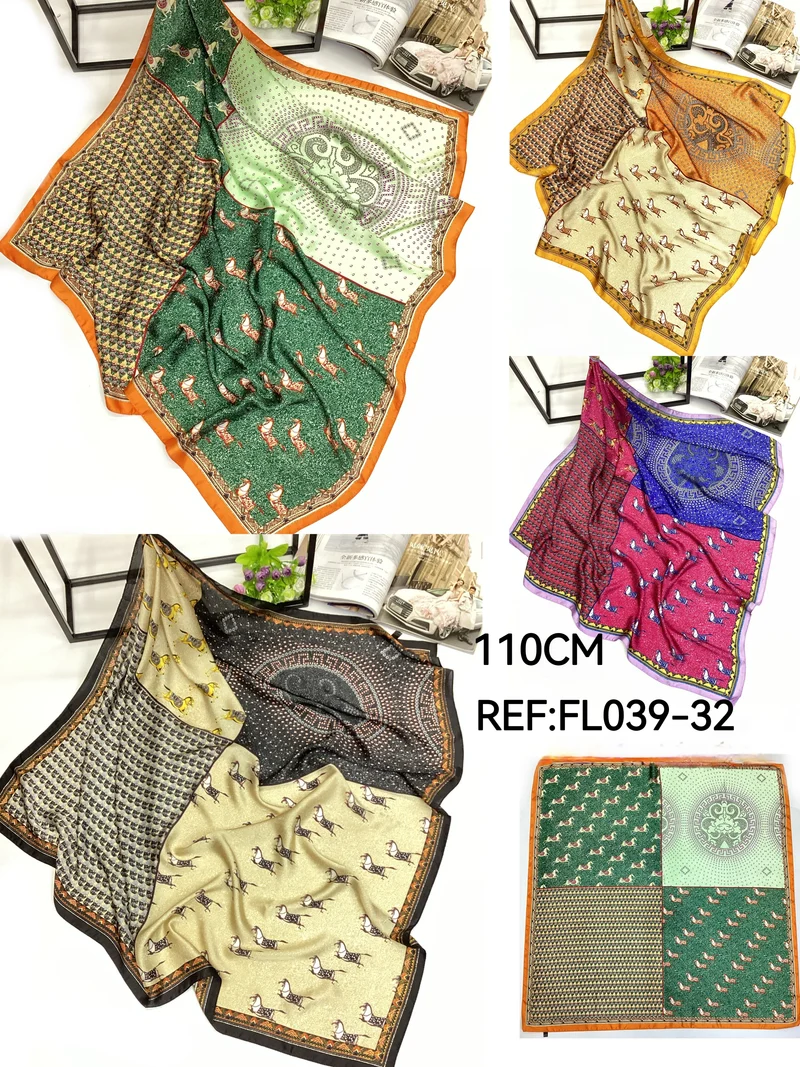Foulard Carré touche soie 110cm (x6)#32