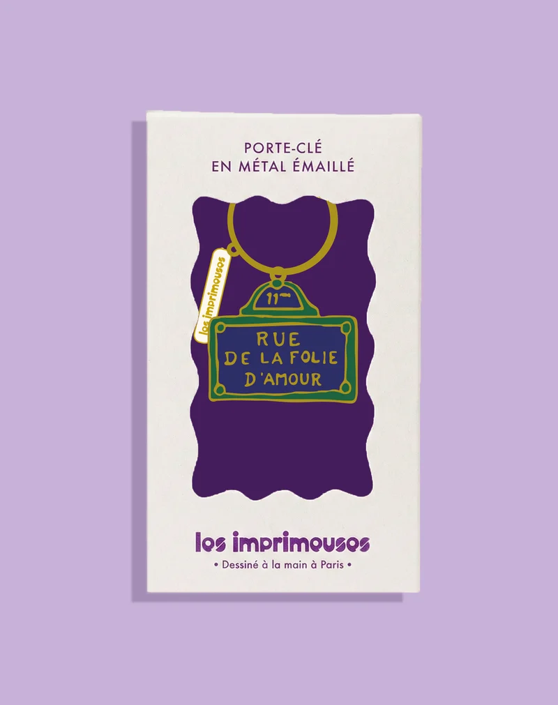 Porte-clé Plaque de rue - Rue de la Folie d’Amour