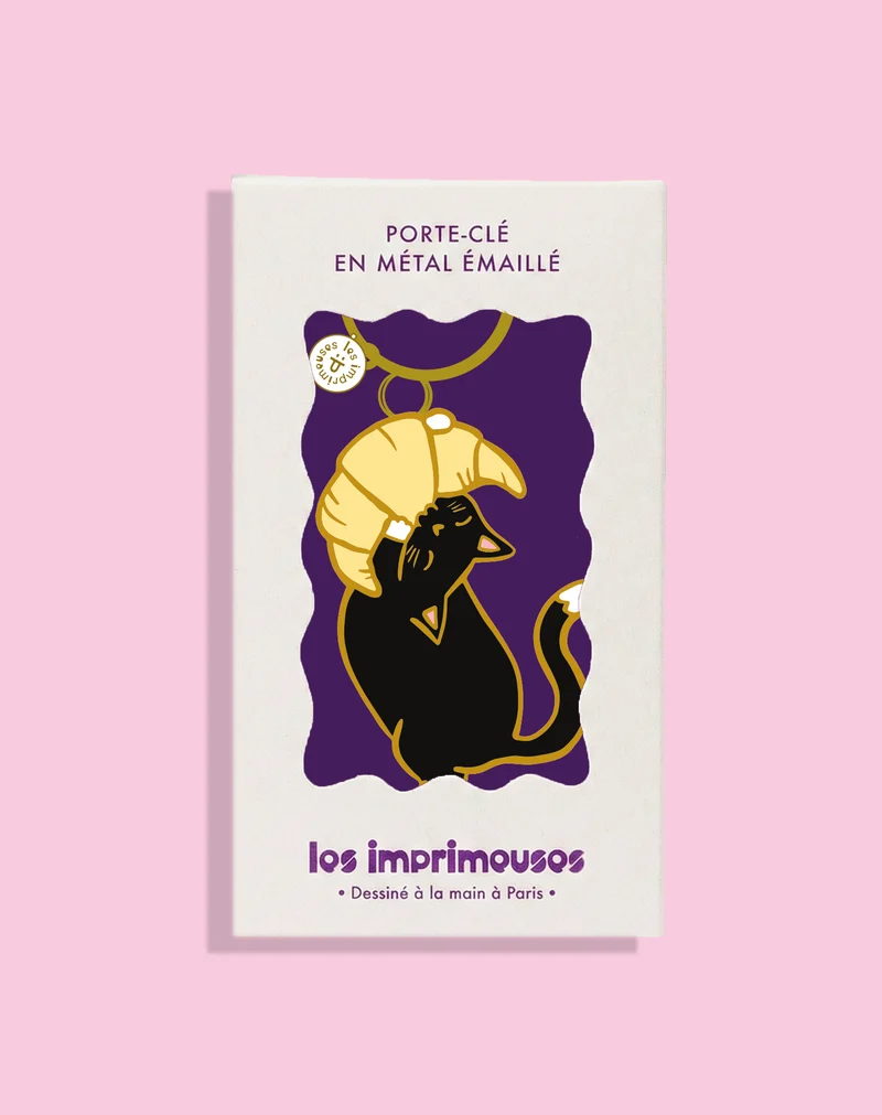 Porte-clé Chat & Croissant Paris