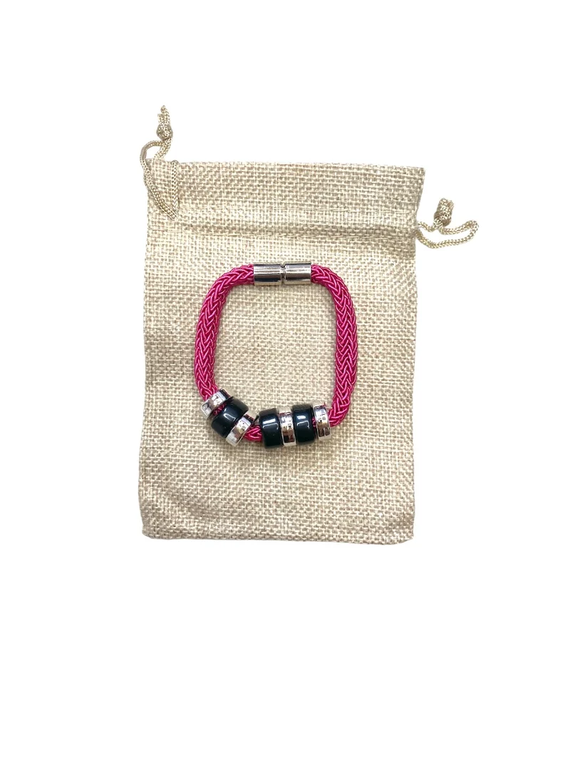 Bracelet fantaisie tresse rond couleurs mélange #ZBR120（x12）