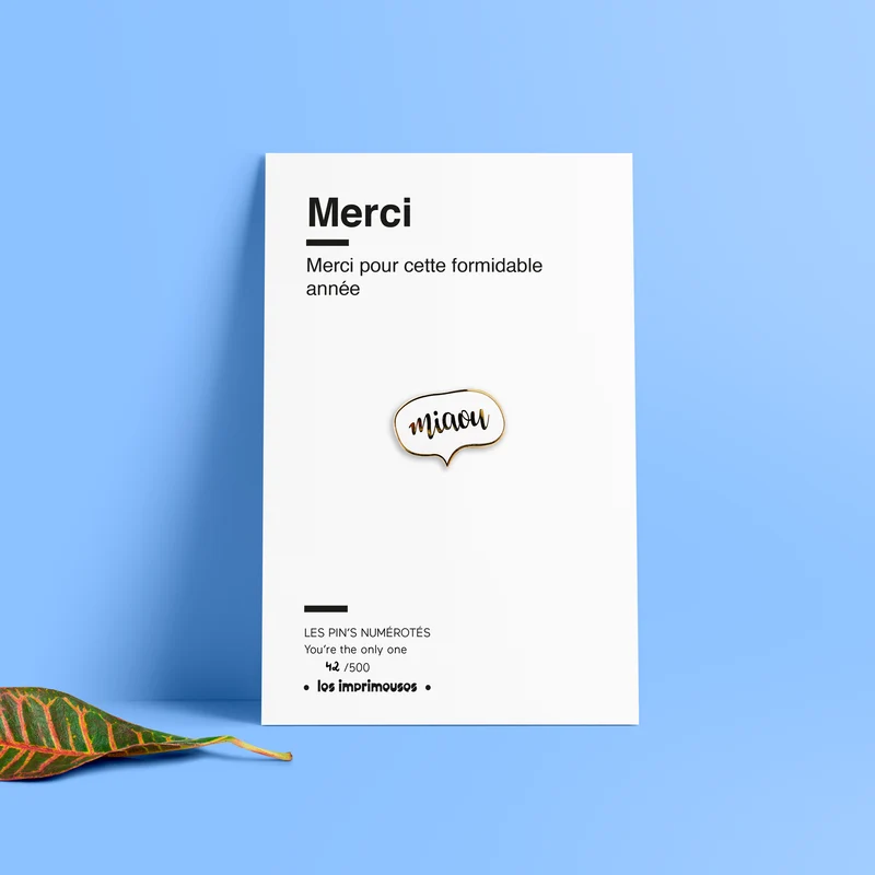 Pin's Miaou chat - Merci (fin d'année scolaire)