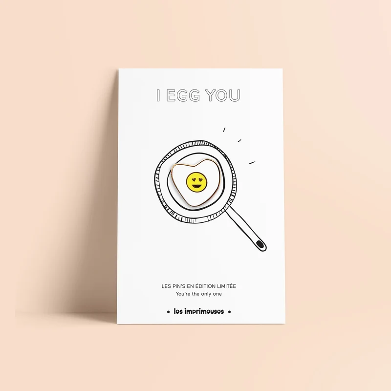 Pin’s I Egg You – Œuf cœur avec smiley