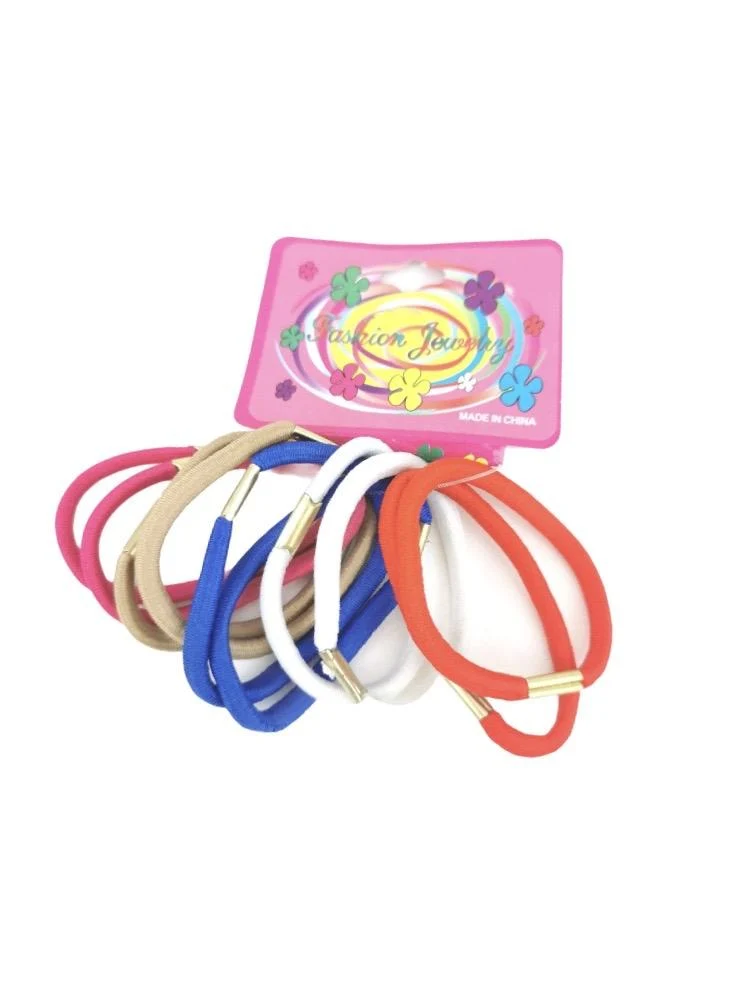 Paquet de 8 Élastiques cheveux simples couleur (x12) 0,50€/paquet