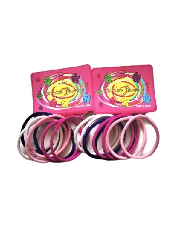 Paquet de 8 Élastiques cheveux rose (x12) 0,50€/paquet