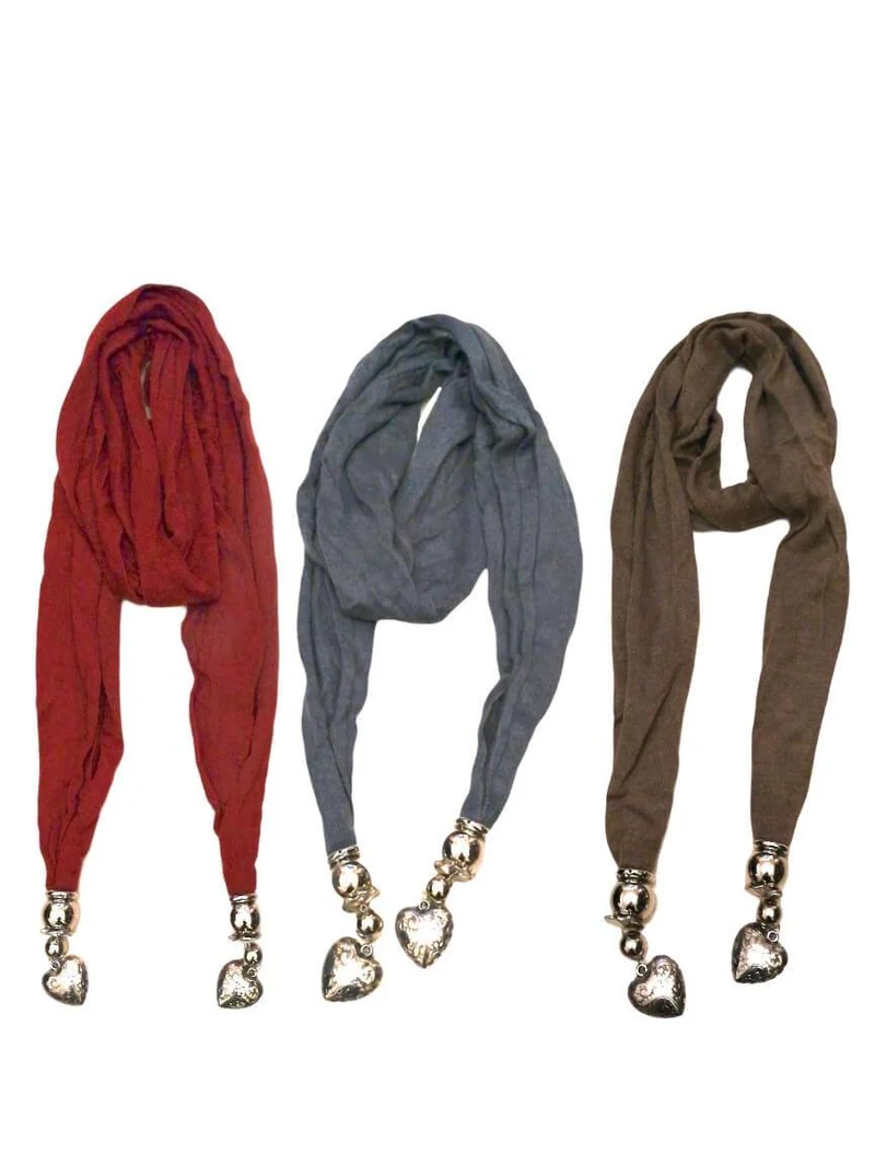 Echarpe bijou motif coeur (x12)