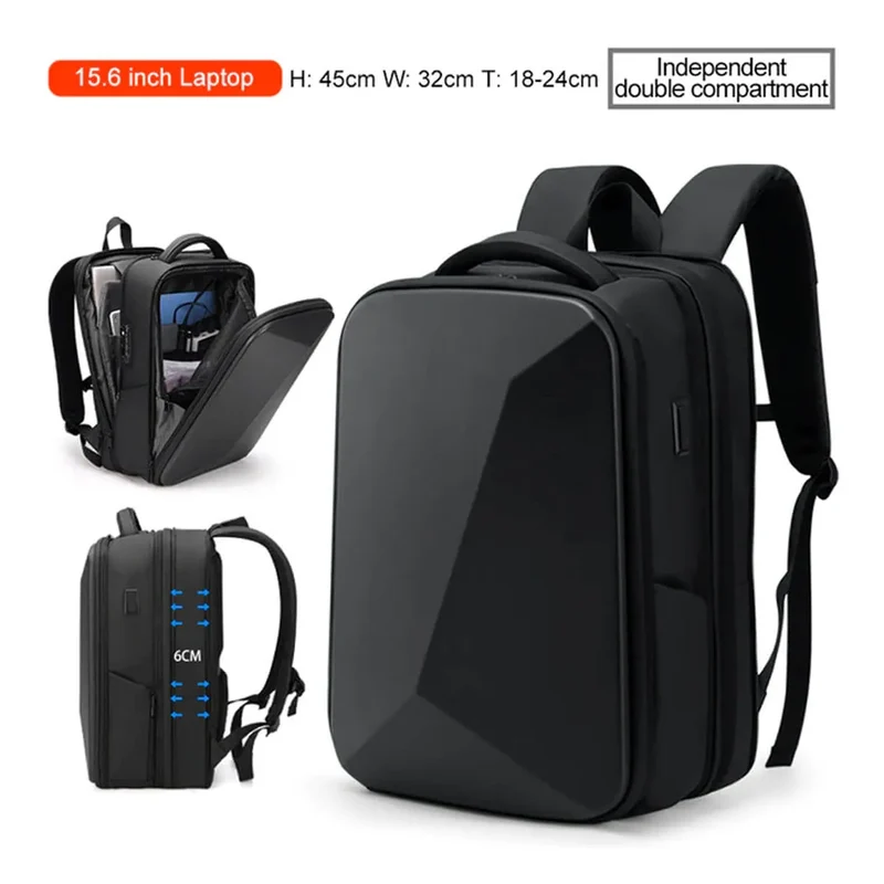 Ultra Thin Hard Shell Waterproof Business USB Charge Backpack