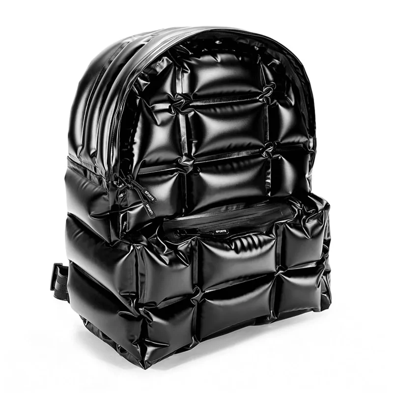 Soft Bubble Air-tight Lightweight Fashion Black Backpacks