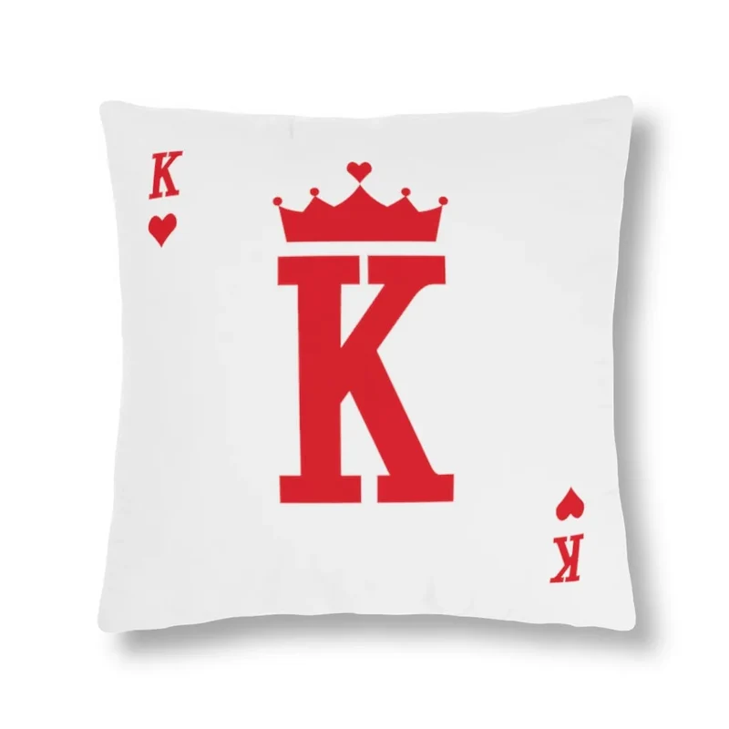 Card King's hearts for Real Boss Red Waterproof Pillows