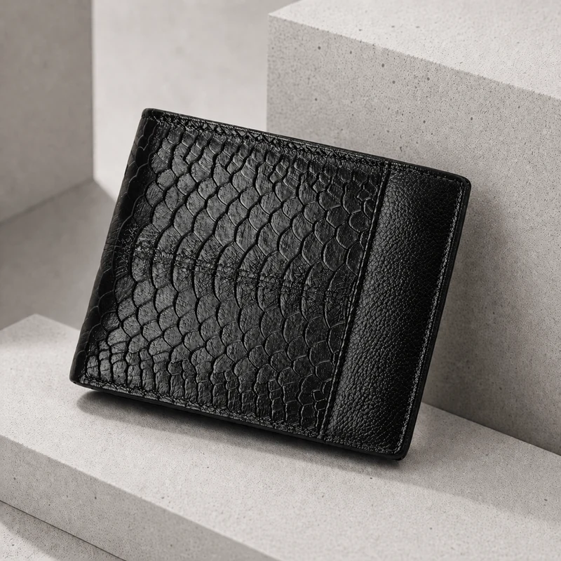 Portefeuille Homme Cuir Véritable Vachette RFID Compact