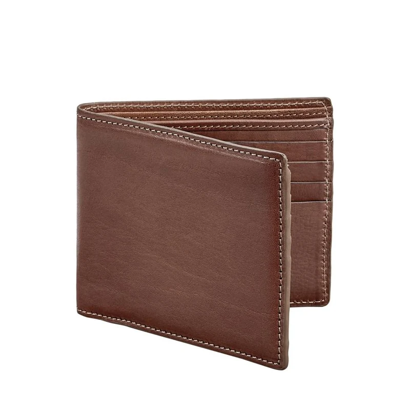 Brown Bi-Fold Wallet - Vachetta Leather - Personalized
