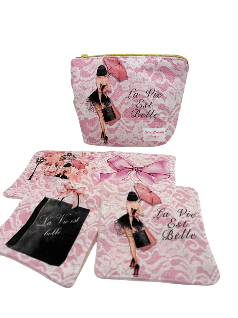 Pochette multifonction + 4 lingettes " La vie est belle "