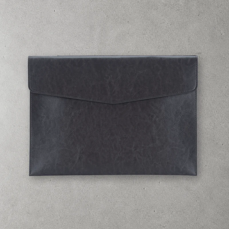 Porte-Document Papier A4 à Bouton en Simili Cuir
