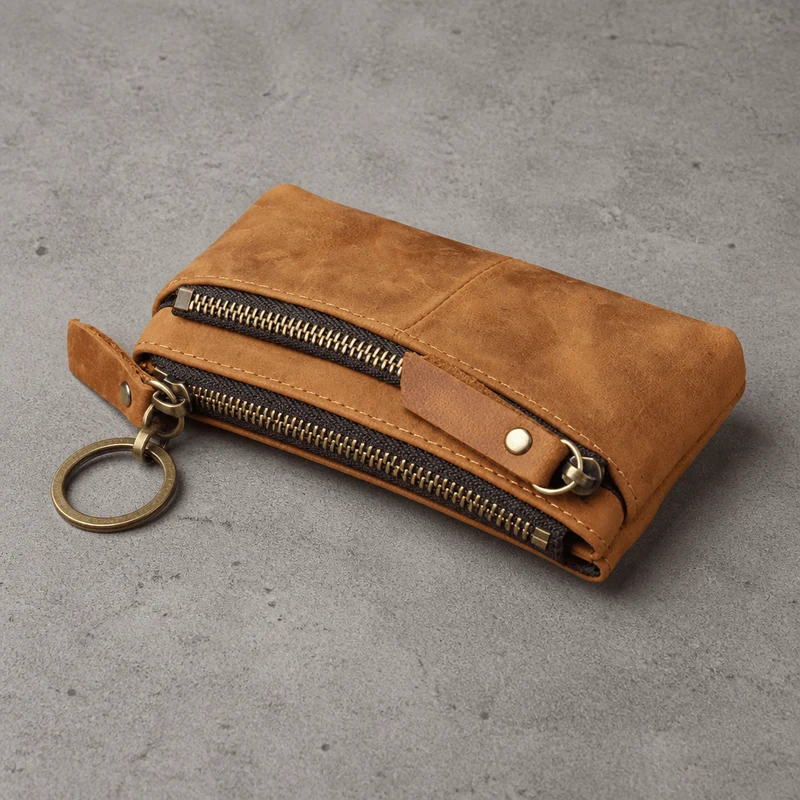 Porte-Monnaie Homme Long en Cuir Véritable