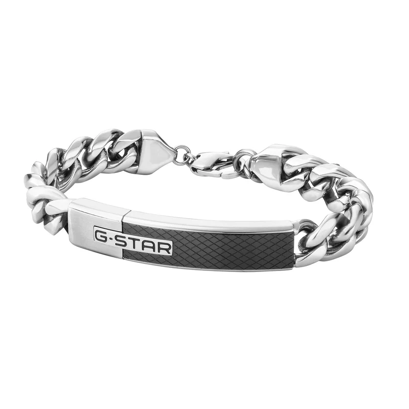 G-STAR Mtrx Bracelet en acier argenté et noir GSJ.105.02