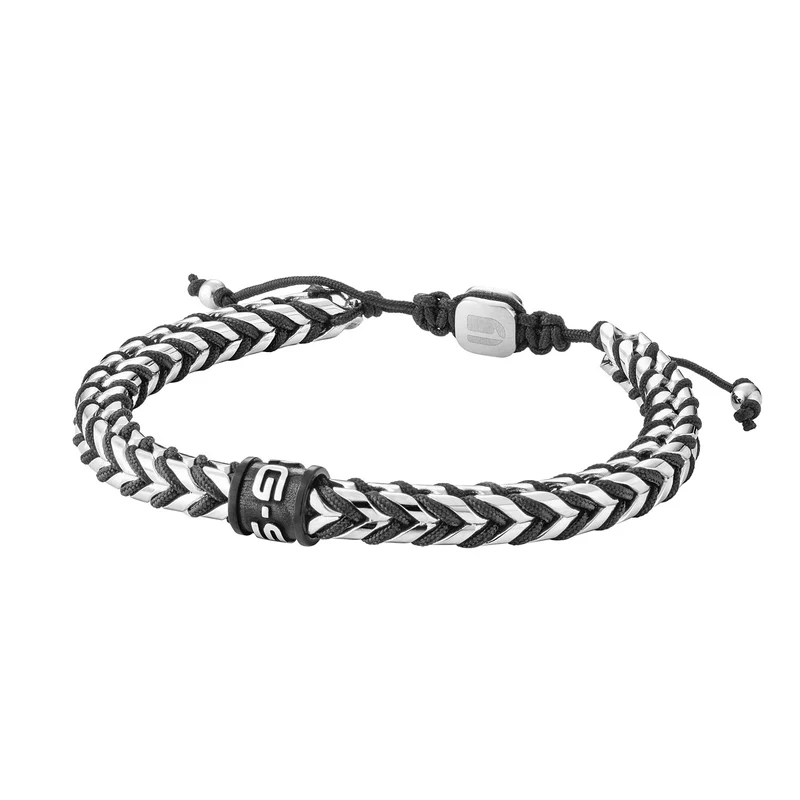 G-STAR DualShield Bracelet argenté et noir GSJ.108.01