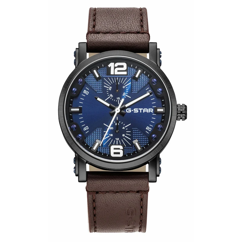 G-STAR Rovic Montre Homme Noire avec Cadran Bleu GSW.509.04