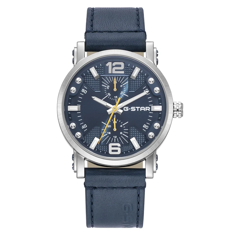 G-STAR Rovic Montre Homme Argentée et Bleue GSW.509.01
