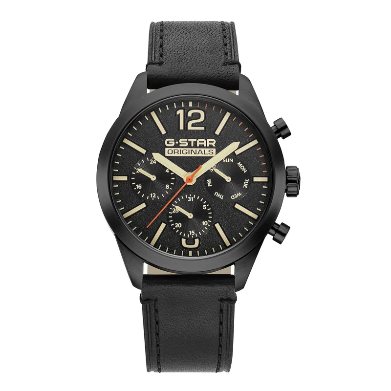 G-STAR Originals Montre Homme en Cuir Noir GSW.504.02