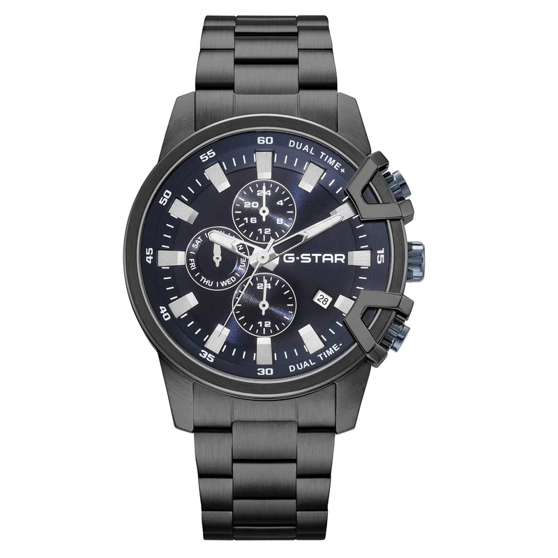 G-STAR Bend3D Montre Homme Noire avec Cadran Bleu GSW.505.05