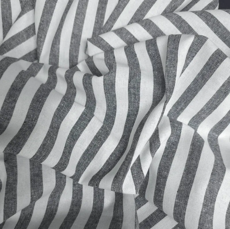 Tissu rayé Essex en lin et coton tissé teint | Robert Kaufman