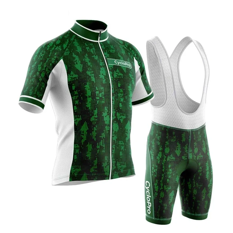 TENUE DE CYCLISME ÉTÉ HOMME VERTE - PIXEL+