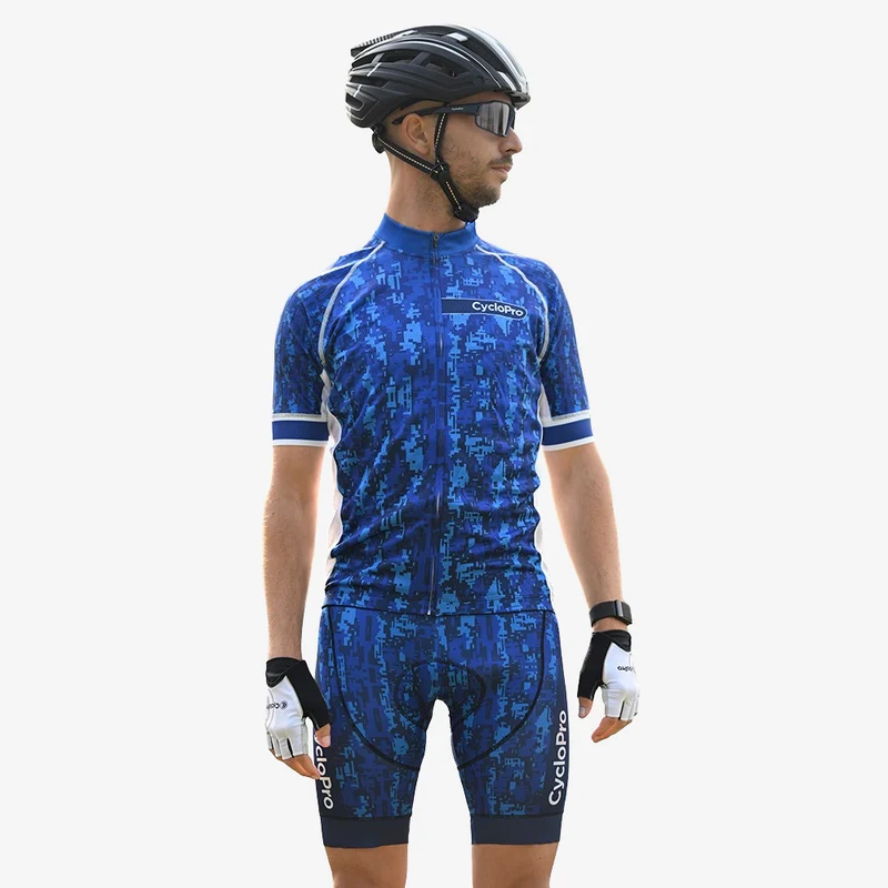 TENUE DE CYCLISME ÉTÉ HOMME BLEUE - PIXEL+