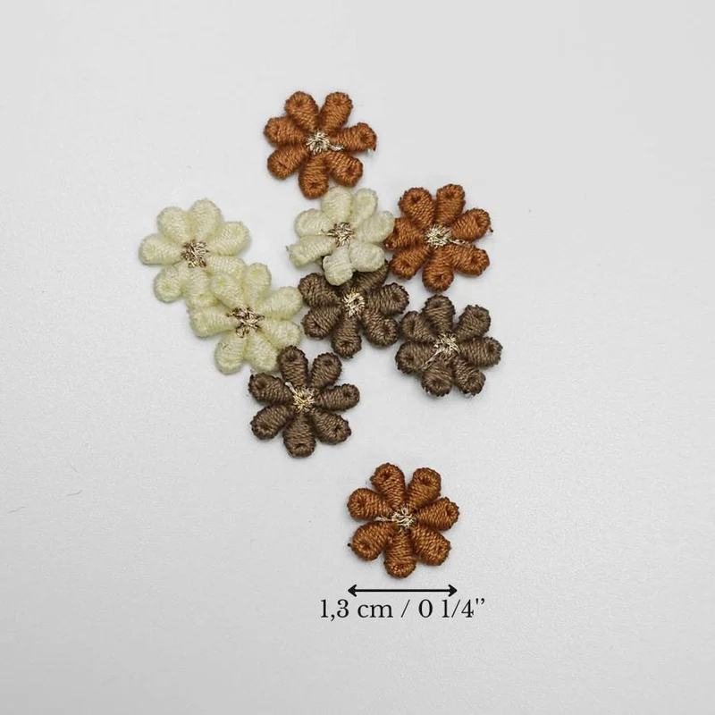 Mini appliqués fleur brodés | À coudre