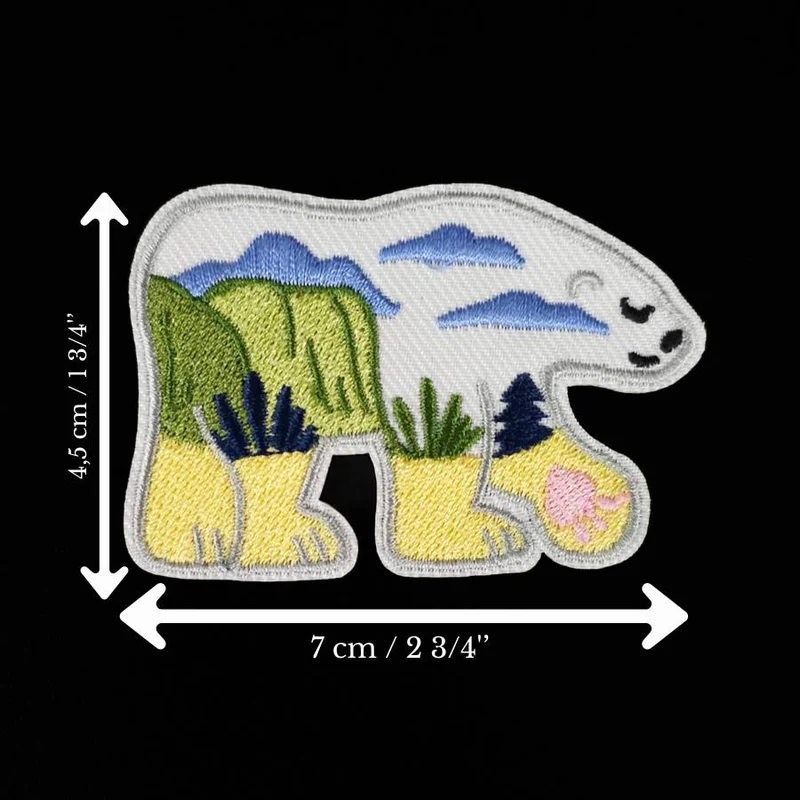 Écusson paysage ours joyeux | Thermocollant