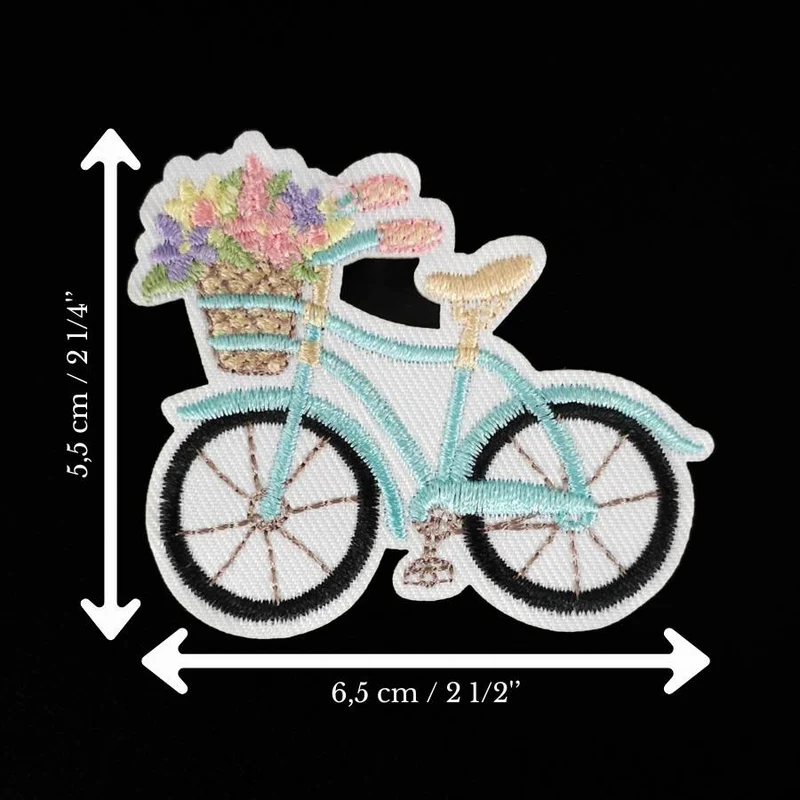 Écusson vélo fleuri | Thermocollant