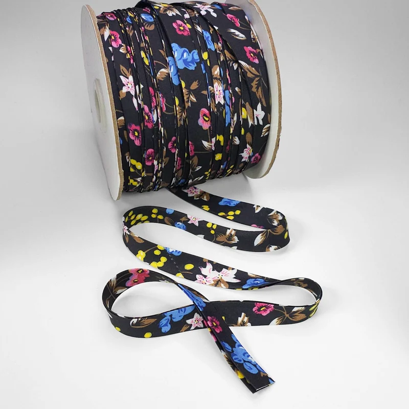 Biais à motif floral | 13 mm