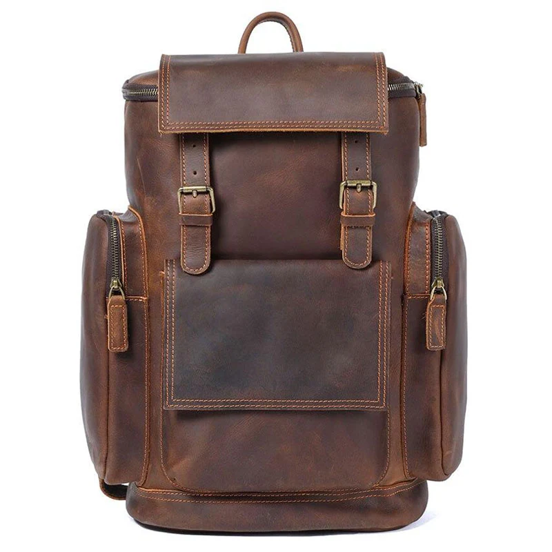 Sac à dos en cuir brun | GRYLLS