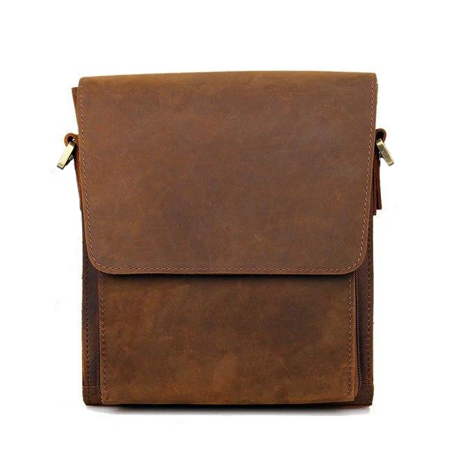 Sac bandoulière en cuir camel | CARACAS