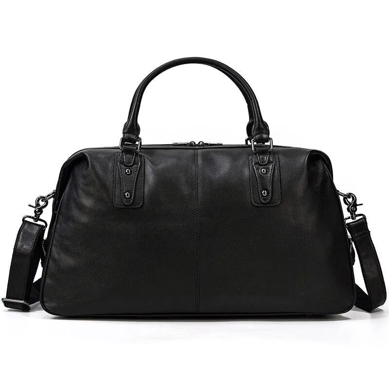 Sac de voyage homme en cuir noir | COPENHAGUE