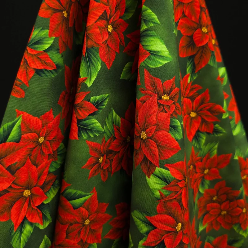 100 % coton | Noël vintage | Vert | Robert Kaufman