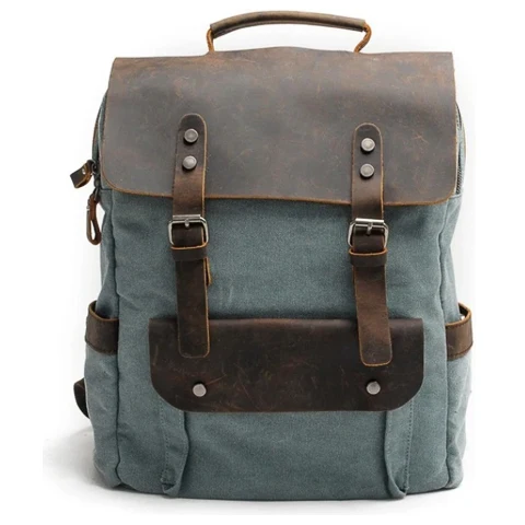Sac à dos toile et cuir vintage | BÉLOUKHA