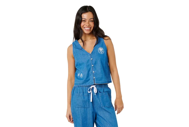 GILET CHAMBRAY DE L'ÎLE DE CATALINE