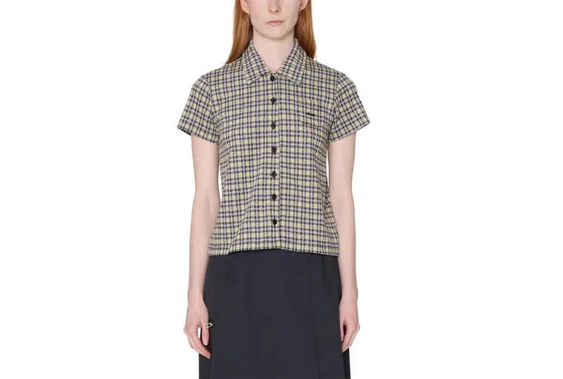 W LILA MICRO CHECK POLO SS