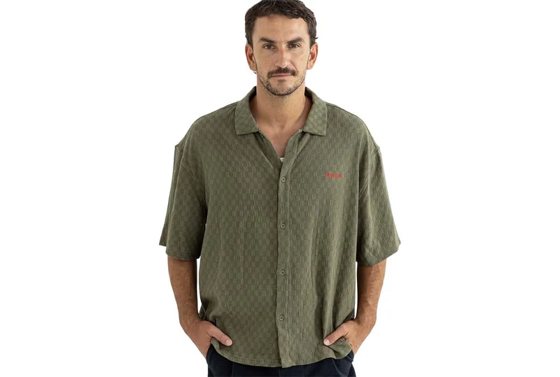 CHEMISE À CARREAUX DÉLAVÉS À SANS ÉPAULES